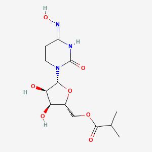 molecular formula C13H21N3O7 B12352157 [(2R,3S,4R,5R)-3,4-dihydroxy-5-[(4E)-4-hydroxyimino-2-oxo-1,3-diazinan-1-yl]oxolan-2-yl]methyl 2-methylpropanoate 