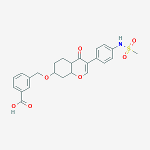 3-[[3-[4-(Methanesulfonamido)phenyl]-4-oxo-4a,5,6,7,8,8a-hexahydrochromen-7-yl]oxymethyl]benzoic acid