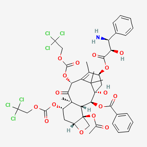 Benzenepropanoic acid, beta-amino-alpha-hydroxy-, (2aR,4S,4aS,6R,9S,11S,12S,12aR,12bS)-12b-(acetyloxy)-12-(benzoyloxy)-2a,3,4,4a,5,6,9,10,11,12,12a,12b-dodecahydro-11-hydroxy-4a,8,13,13-tetramethyl-5-oxo-4,6-bis[[(2,2,2-trichloroethoxy)carbonyl]oxy]-7,11-methano-1H-cyclodeca[3,4]benz[1,2-b]oxet-9-yl ester, (alphaR,betaS)-