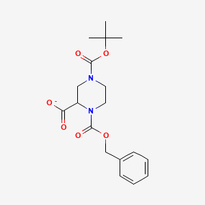 molecular formula C18H23N2O6- B12352211 1,2,4-Piperazinetricarboxylic acid, 4-(1,1-dimethylethyl) 1-(phenylmethyl) ester 