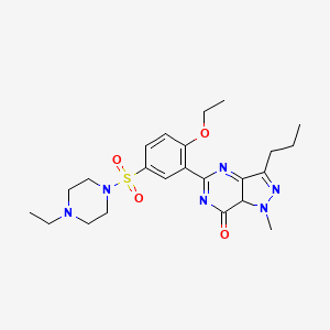 molecular formula C23H32N6O4S B12352248 5-[2-ethoxy-5-(4-ethylpiperazin-1-yl)sulfonylphenyl]-1-methyl-3-propyl-7aH-pyrazolo[4,3-d]pyrimidin-7-one 