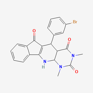 molecular formula C22H18BrN3O3 B12352259 2-(3-Bromophenyl)-5,7-dimethyl-5,7,9-triazatetracyclo[8.7.0.03,8.011,16]heptadeca-1(10),11,13,15-tetraene-4,6,17-trione 