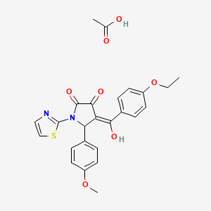 acetic acid;(4E)-4-[(4-ethoxyphenyl)-hydroxymethylidene]-5-(4-methoxyphenyl)-1-(1,3-thiazol-2-yl)pyrrolidine-2,3-dione