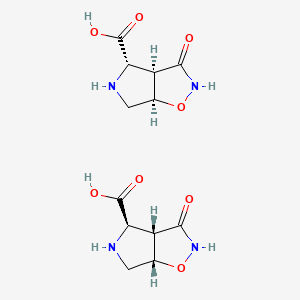 molecular formula C12H16N4O8 B12352303 3-Hydroxy-4,5,6,6a-tetrahydro-3ah-pyrrolo[3,4-d]isoxazole-4-carboxylic acid 