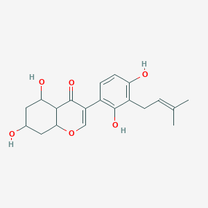 3-[2,4-Dihydroxy-3-(3-methylbut-2-enyl)phenyl]-5,7-dihydroxy-4a,5,6,7,8,8a-hexahydrochromen-4-one