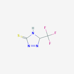 molecular formula C3H2F3N3S B12352386 3-(Trifluoromethyl)-3,4-dihydro-1,2,4-triazole-5-thione 