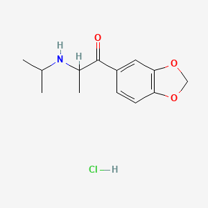 molecular formula C13H18ClNO3 B12352412 1-(1,3-Benzodioxol-5-yl)-2-[(1-methylethyl)amino]-1-propanone,monohydrochloride 