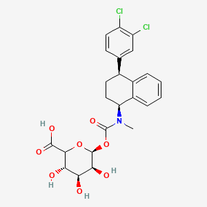 molecular formula C24H25Cl2NO8 B12352421 beta-D-Glucopyranuronic acid, 1-[[4-(3,4-dichlorophenyl)-1,2,3,4-tetrahydro-1-naphthalenyl]methylcarbamate], (1S-cis)-(9CI) 