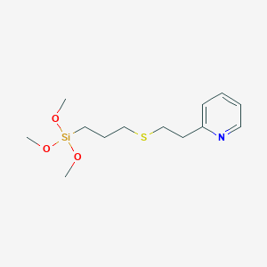 molecular formula C13H23NO3SSi B12352431 Pyridine, 2-[2-[[3-(trimethoxysilyl)propyl]thio]ethyl]- 