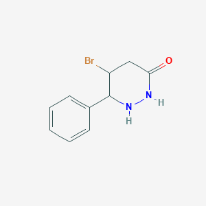 molecular formula C10H11BrN2O B12352464 5-Bromo-6-phenyldiazinan-3-one 