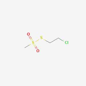 molecular formula C3H7ClO2S2 B12352482 Methanesulfonothioic Acid S-(2-Chloroethyl) Ester; 2-Chloro-ethanethiol Methanesulfonate 