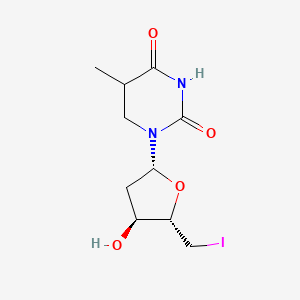 molecular formula C10H15IN2O4 B12352497 1-[(2R,4S,5S)-4-hydroxy-5-(iodomethyl)oxolan-2-yl]-5-methyl-1,3-diazinane-2,4-dione 