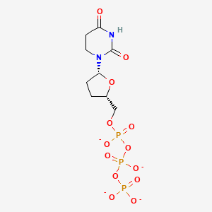 molecular formula C9H13N2O13P3-4 B12352534 P-P-P-hUra-ddRibf 