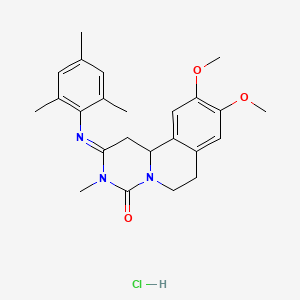 9,10-Dimethoxy-3-methyl-2-(2,4,6-trimethylphenyl)imino-1,6,7,11b-tetrahydropyrimido[6,1-a]isoquinolin-4-one;hydrochloride