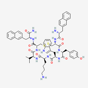 molecular formula C63H73N11O9S2 B12352573 H-D-2-Nal-cys-tyr-D-trp-lys-val-cys-2-nal-NH2 