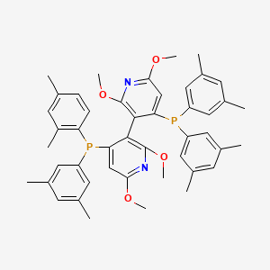 molecular formula C46H50N2O4P2 B12352594 Bis(3,5-dimethylphenyl)-[3-[4-[(2,4-dimethylphenyl)-(3,5-dimethylphenyl)phosphanyl]-2,6-dimethoxypyridin-3-yl]-2,6-dimethoxypyridin-4-yl]phosphane 