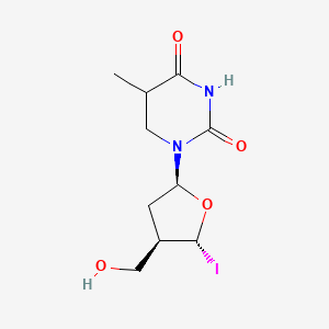 molecular formula C10H15IN2O4 B12352602 1-[(2S,4R,5R)-4-(hydroxymethyl)-5-iodooxolan-2-yl]-5-methyl-1,3-diazinane-2,4-dione 