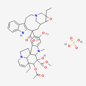 methyl 13-(11-acetyloxy-12-ethyl-10-hydroxy-5-methoxy-10-methoxycarbonyl-8-methyl-8,16-diazapentacyclo[10.6.1.01,9.02,7.016,19]nonadeca-2,4,6,13-tetraen-4-yl)-18-ethyl-17-oxa-1,11-diazapentacyclo[13.4.1.04,12.05,10.016,18]icosa-4(12),5,7,9-tetraene-13-carboxylate;sulfuric acid