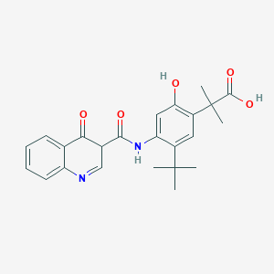 molecular formula C24H26N2O5 B12352630 2-[5-tert-butyl-2-hydroxy-4-[(4-oxo-3H-quinoline-3-carbonyl)amino]phenyl]-2-methylpropanoic acid 