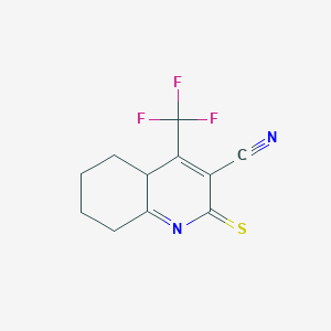 molecular formula C11H9F3N2S B12352670 3-Quinolinecarbonitrile, 1,2,5,6,7,8-hexahydro-2-thioxo-4-(trifluoromethyl)- 