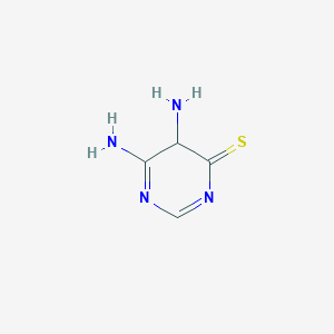 molecular formula C4H6N4S B12352676 5,6-diamino-5H-pyrimidine-4-thione 