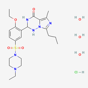 2-[2-ethoxy-5-(4-ethylpiperazin-1-yl)sulfonylphenyl]-5-methyl-7-propyl-2,3-dihydro-1H-imidazo[5,1-f][1,2,4]triazin-4-one;trihydrate;hydrochloride