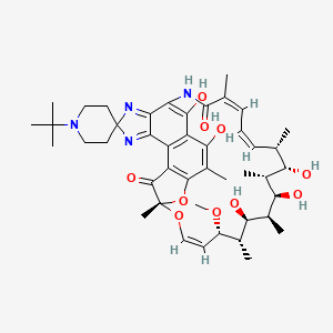 molecular formula C44H60N4O10 B12352701 (7S,9Z,11S,12S,13S,14R,15R,16R,17S,18S,19Z,21Z)-1'-tert-butyl-2,13,15,17,32-pentahydroxy-11-methoxy-3,7,12,14,16,18,22-heptamethylspiro[8,33-dioxa-24,27,29-triazapentacyclo[23.6.1.14,7.05,31.026,30]tritriaconta-1(31),2,4,9,19,21,25(32),26,29-nonaene-28,4'-piperidine]-6,23-dione 