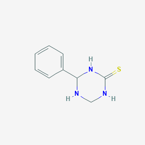 molecular formula C9H11N3S B12352705 4-Phenyl-1,3,5-triazinane-2-thione 