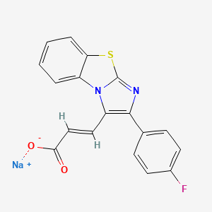 molecular formula C18H10FN2NaO2S B12352710 3-[2-(4-Fluoro-phenyl)-benzo[d]imidazo[2,1-b]-thiazol-3-yl]-acrylic acid sodium salt 