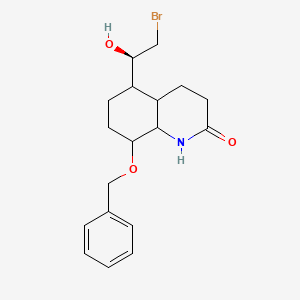 molecular formula C18H24BrNO3 B12352729 5-[(1R)-2-bromo-1-hydroxyethyl]-8-phenylmethoxy-3,4,4a,5,6,7,8,8a-octahydro-1H-quinolin-2-one 