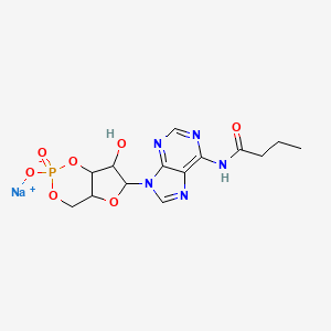 molecular formula C14H17N5NaO7P B12352801 sodium;N-[9-(7-hydroxy-2-oxido-2-oxo-4a,6,7,7a-tetrahydro-4H-furo[3,2-d][1,3,2]dioxaphosphinin-6-yl)purin-6-yl]butanamide 