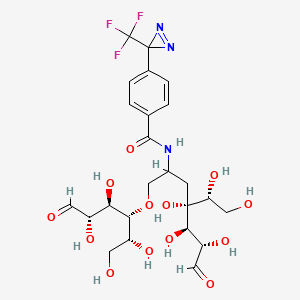 molecular formula C24H32F3N3O13 B12352814 D-Mannose, 4,4'-O-[2-[[4-[3-(trifluoromethyl)-3H-diazirin-3-yl]benzoyl]amino]-1,3-propanediyl]bis- 