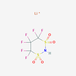 molecular formula C3HF6LiNO4S2 B12352818 4H-1,3,2-Dithiazine, 4,4,5,5,6,6-hexafluorodihydro-, 1,1,3,3-tetraoxide, lithium salt (1:1) 