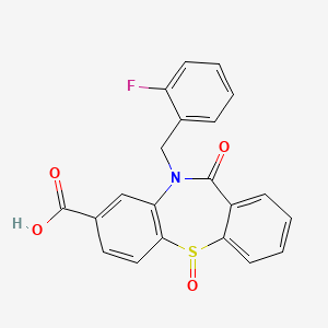 molecular formula C21H14FNO4S B1235283 5-[(2-氟苯基)甲基]-6,11-二氧代-3-苯并[b][1,4]苯并噻氮杂菲甲酸 