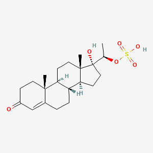 molecular formula C21H32O6S B12352880 Pregn-4-en-3-one, 17-hydroxy-20-(sulfooxy)-, (20R)- 