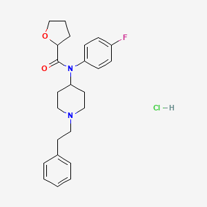 molecular formula C24H30ClFN2O2 B12352918 N-(4-fluorophenyl)-N-(1-phenethylpiperidin-4-yl)tetrahydrofuran-2-carboxamide,monohydrochloride 