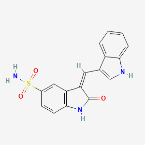 2,3-Dihydro-3-(1H-indol-3-ylmethylene)-2-oxo-1H-indole-5-sulfonamide