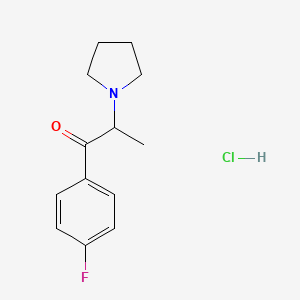 molecular formula C13H17ClFNO B12352941 1-(4-Fluorophenyl)-2-(1-pyrrolidinyl)-1-propanone,monohydrochloride 