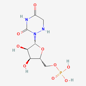 molecular formula C8H14N3O9P B12352979 [(2R,3S,4R,5R)-5-(3,5-dioxo-1,2,4-triazinan-2-yl)-3,4-dihydroxyoxolan-2-yl]methyl dihydrogen phosphate 