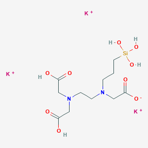 molecular formula C11H21K3N2O9Si+2 B12353002 Tripotassium;2-[2-[bis(carboxymethyl)amino]ethyl-(3-trihydroxysilylpropyl)amino]acetate 