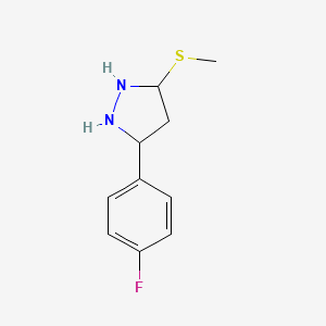 molecular formula C10H13FN2S B12353051 3-(4-Fluorophenyl)-5-methylsulfanylpyrazolidine 