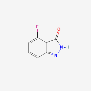 molecular formula C7H5FN2O B12353054 4-Fluoro-2,3a-dihydroindazol-3-one 