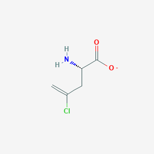 molecular formula C5H7ClNO2- B1235310 (2S)-2-amino-4-chloropent-4-enoate 