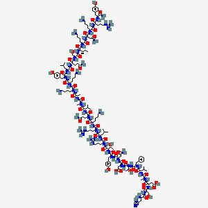 molecular formula C167H270N52O46 B12353125 (3S)-4-[[(2S)-1-[[(2S)-1-[[(2S)-1-[[(2S,3R)-1-[[(2S)-1-[[(2S)-4-amino-1-[[(2S)-1-[[(2S,3R)-1-[[(2S)-1-[[(2S)-1-[[(2S)-1-[[(2S)-6-amino-1-[[(2S)-5-amino-1-[[(2S)-1-[[(2S)-1-[[(2S)-1-[[(2S)-6-amino-1-[[(2S)-6-amino-1-[[(2S)-1-[[(2S)-1-[[(2S)-5-amino-1-[[(2S)-1-[[(2S,3S)-1-[[(2S)-6-amino-1-[[(2S)-4-amino-1-[[(2S)-6-amino-1-[[(2S)-1-[[(2S)-1-amino-3-(4-hydroxyphenyl)-1-oxopropan-2-yl]amino]-5-carbamimidamido-1-oxopentan-2-yl]amino]-1-oxohexan-2-yl]amino]-1,4-dioxobutan-2-yl]amino]-1-oxohexan-2-yl]amino]-3-methyl-1-oxopentan-2-yl]amino]-3-hydroxy-1-oxopropan-2-yl]amino]-1,5-dioxopentan-2-yl]amino]-4-methyl-1-oxopentan-2-yl]amino]-3-(4-hydroxyphenyl)-1-oxopropan-2-yl]amino]-1-oxohexan-2-yl]amino]-1-oxohexan-2-yl]amino]-1-oxopropan-2-yl]amino]-1-oxopropan-2-yl]amino]-3-methyl-1-oxobutan-2-yl]amino]-1,5-dioxopentan-2-yl]amino]-1-oxohexan-2-yl]amino]-5-carbamimidamido-1-oxopentan-2-yl]amino]-4-methyl-1-oxopentan-2-yl]amino]-5-carbamimidamido-1-oxopentan-2-yl]amino]-3-hydroxy-1-oxobutan-2-yl]amino]-3-(4-hydroxyphenyl)-1-oxopropan-2-yl]amino]-1,4-dioxobutan-2-yl]amino]-3-carboxy-1-oxopropan-2-yl]amino]-3-hydroxy-1-oxobutan-2-yl]amino]-1-oxo-3-phenylpropan-2-yl]amino]-3-methyl-1-oxobutan-2-yl]amino]-1-oxopropan-2-yl]amino]-3-[[(2S)-2-[[(2S)-2-amino-3-(1H-imidazol-5-yl)propanoyl]amino]-3-hydroxypropanoyl]amino]-4-oxobutanoic acid 