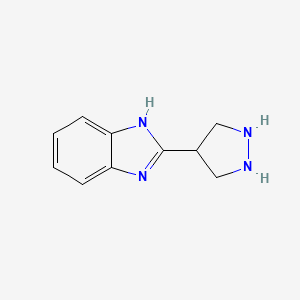 molecular formula C10H12N4 B12353141 2-pyrazolidin-4-yl-1H-benzimidazole 