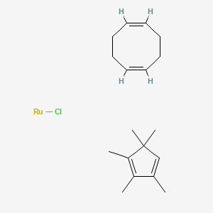 molecular formula C18H28ClRu B12353149 Chloro(1,5-cyclooctadiene)(pentamethylcyclopentadienyl)ruthenium(II) 