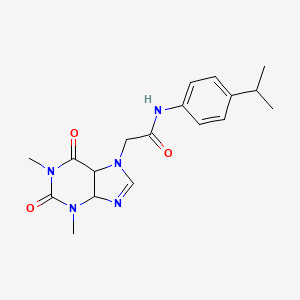 2-(1,3-dimethyl-2,6-dioxo-4,5-dihydropurin-7-yl)-N-(4-propan-2-ylphenyl)acetamide