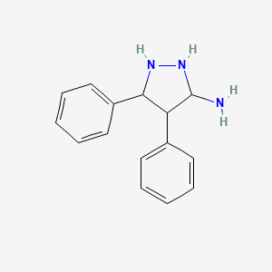 molecular formula C15H17N3 B12353192 4,5-Diphenylpyrazolidin-3-amine 