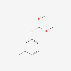 molecular formula C10H14O2Si B12353203 Benzene, 1-(dimethoxymethylsilyl)-3-methyl- 