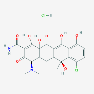 molecular formula C22H24Cl2N2O8 B12353208 (4R,6S)-7-chloro-4-(dimethylamino)-1,6,10,11,12a-pentahydroxy-6-methyl-3,12-dioxo-4,4a,5,5a-tetrahydrotetracene-2-carboxamide;hydrochloride 